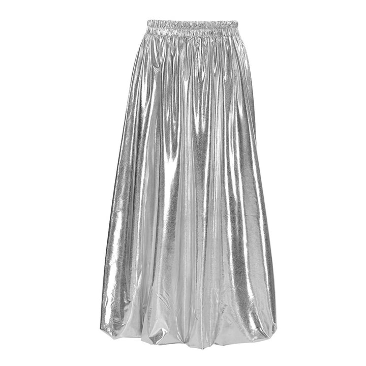 Dame Elegant flydende Maxiskørt i glitrende satin Stilla