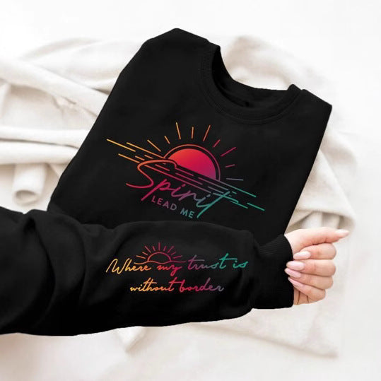 Kvinders sweatshirt med inspirerende print og blødt flydende stof Stilla