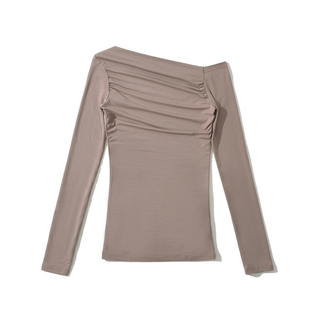 Damer Figurskæmmende Langærmet top med elegant drapering og smart bådudskæring Stilla