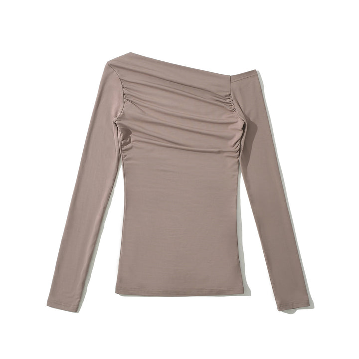 Damer Figurskæmmende Langærmet top med elegant drapering og smart bådudskæring Stilla