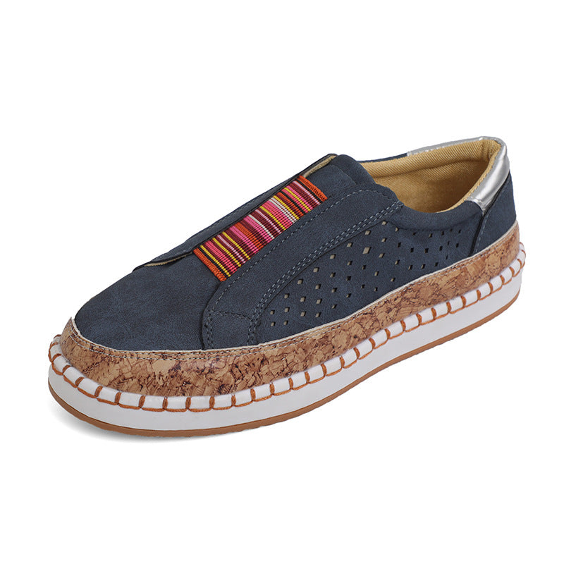 Damer nan lette Slipper-sneakers med korkkant og perforeret overmateriale Skovae