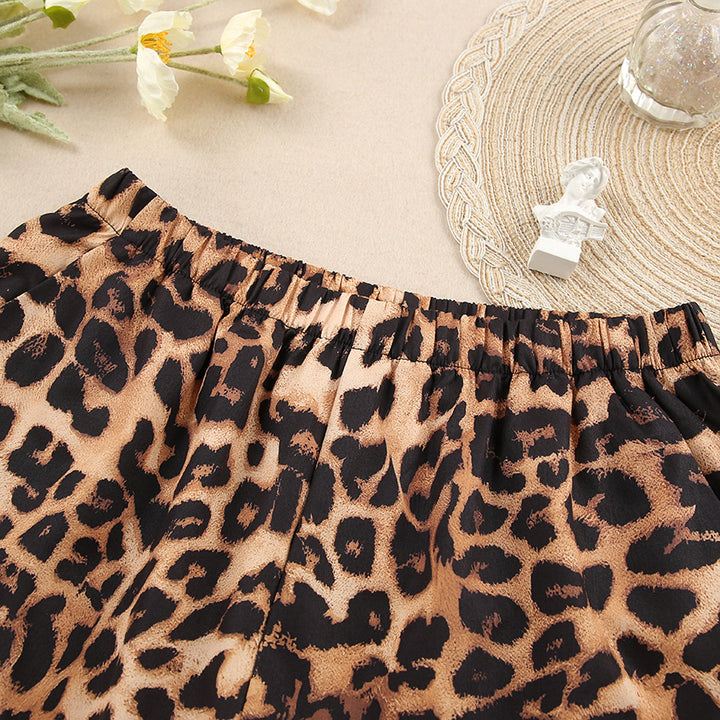 Dame Utility-Loungewear-sæt i leopardmønster Stilla