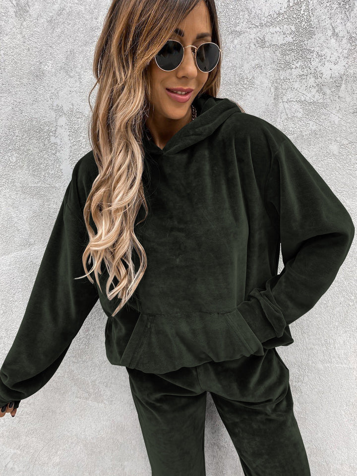 Kvinders hyggelige fleece hoodie med afslappede detaljer Skovae