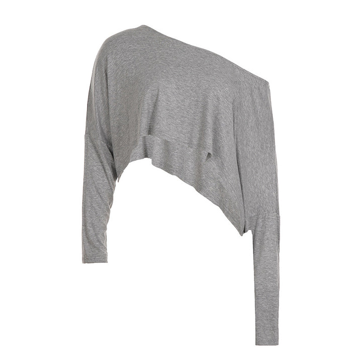 Damen asymmetrisches Crop-Oberteil mit lässigem Schnitt und weichem Stoff Skovae