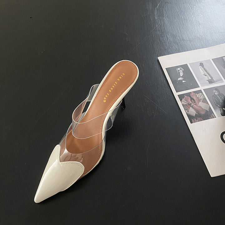 Dame Slingback Hæle med gennemsigtige remme og elegant spids tå Stilla