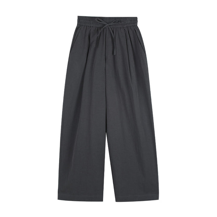 Dame bred stofbukser med elastisk talje og sidelomme snor Stilla