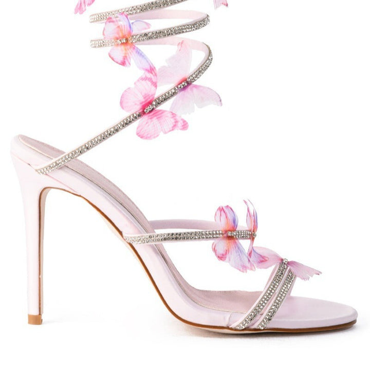 Femme Remme Højhælede Sandaler med florale Sommerfugleaccentuer Stilla