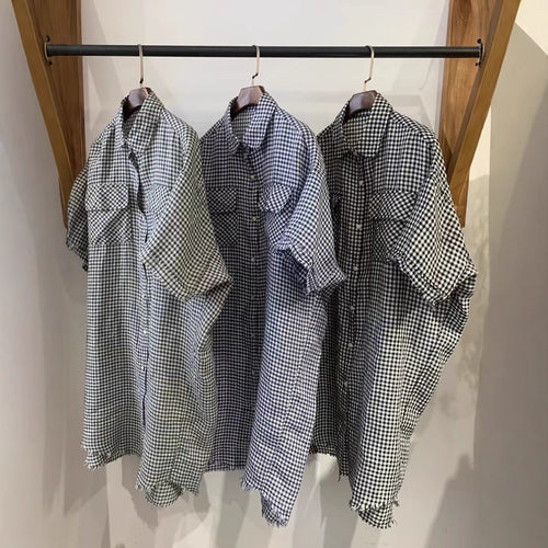 Dame Kortærmet Karo Button-Up Skjorte Stilla