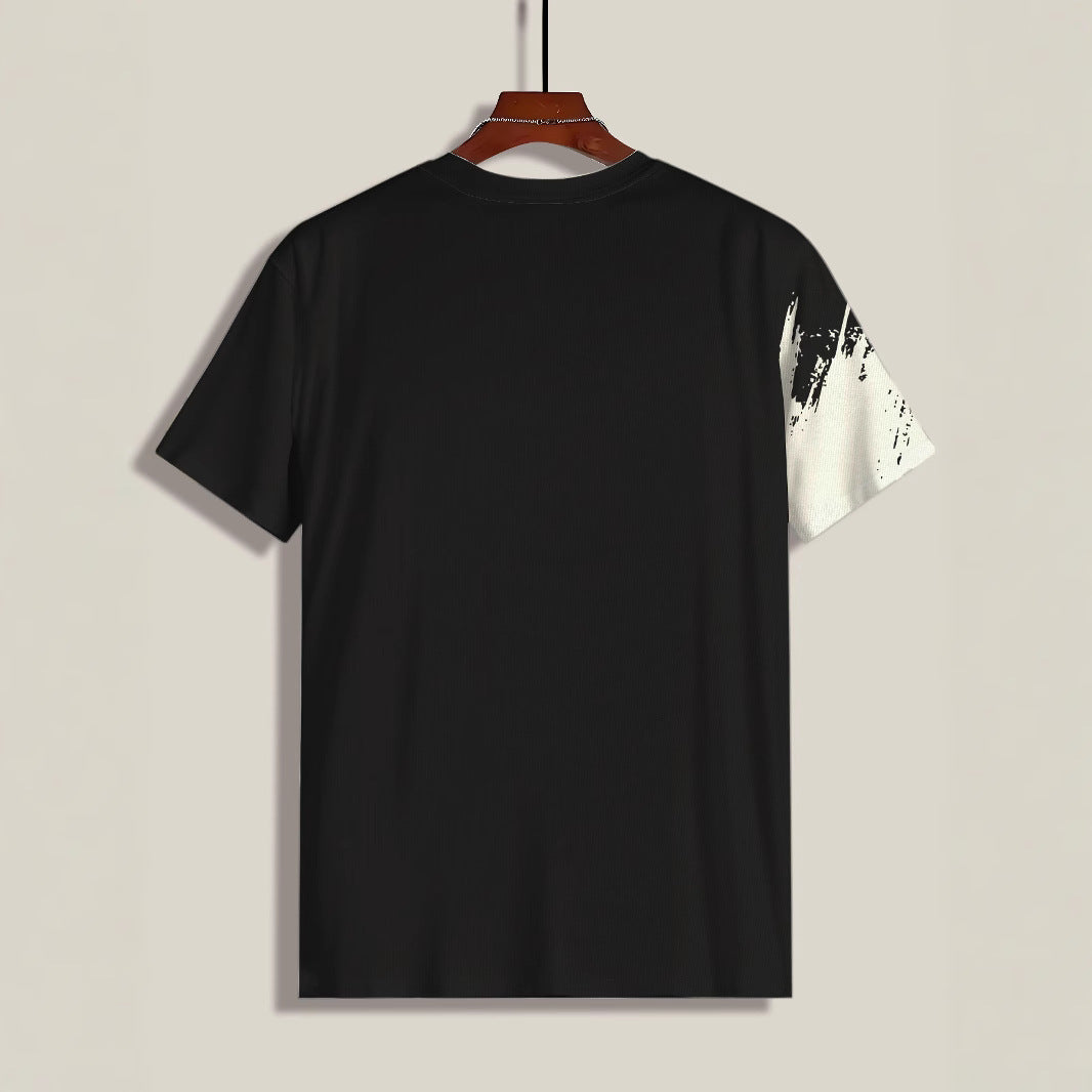 Herrer T-shirt med kreativ penselstræk-design og høj bærekomfort Stilla