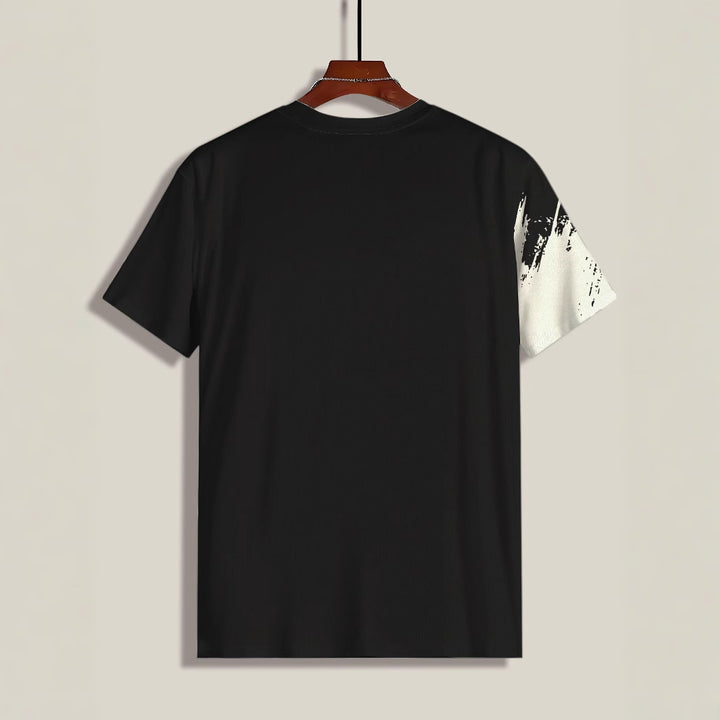 Herrer T-shirt med kreativ penselstræk-design og høj bærekomfort Stilla