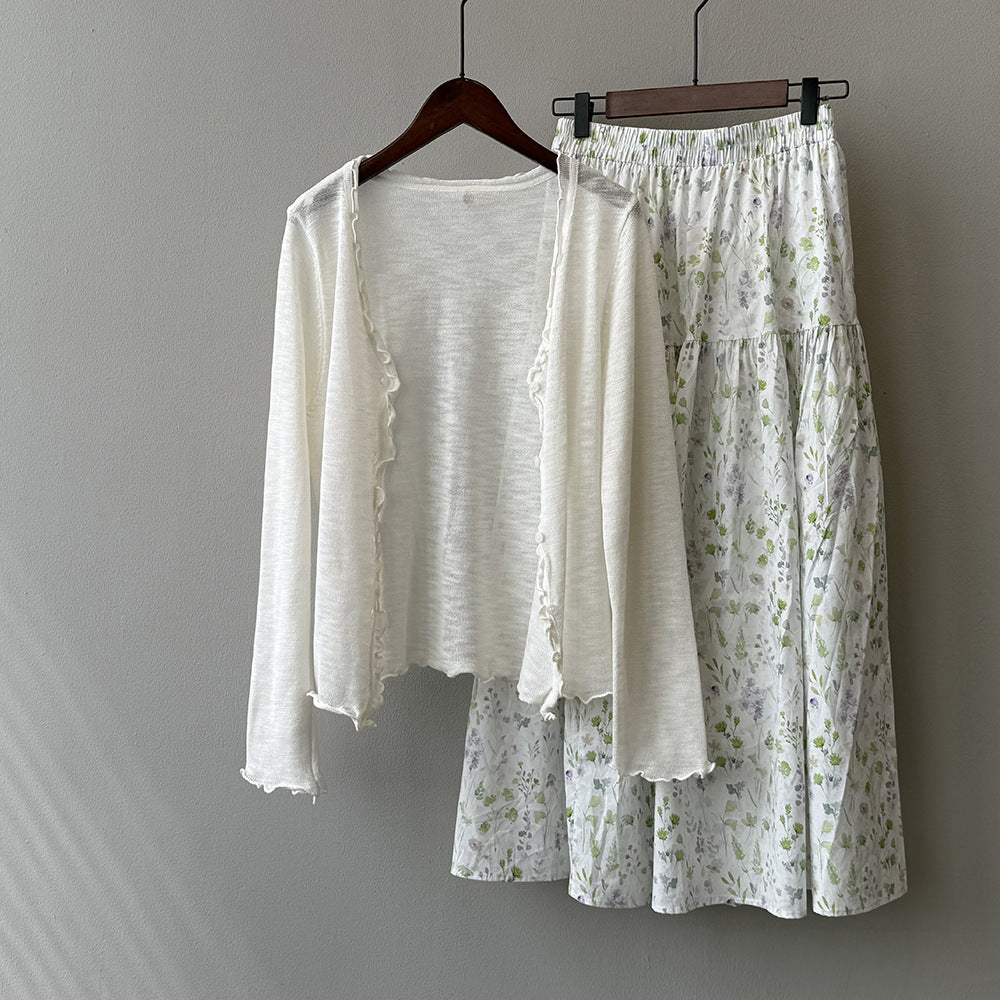 Dame fin strik-cardigan med romantiske ruffle detaljer Stilla