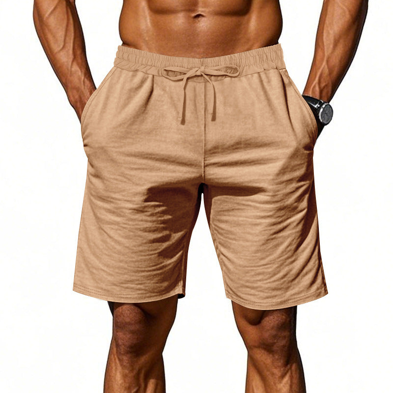 Herrer i afslappede bomuldsblandings fritidsshorts med elastisk talje og sidelommer Skovae