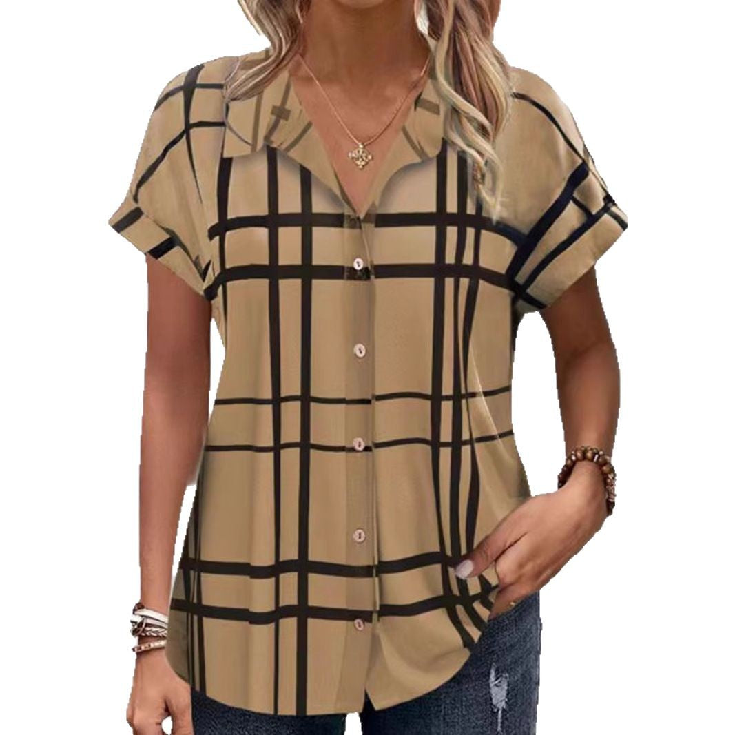 Dameternetternet Bluse med moderne design og to knapstolper Stilla