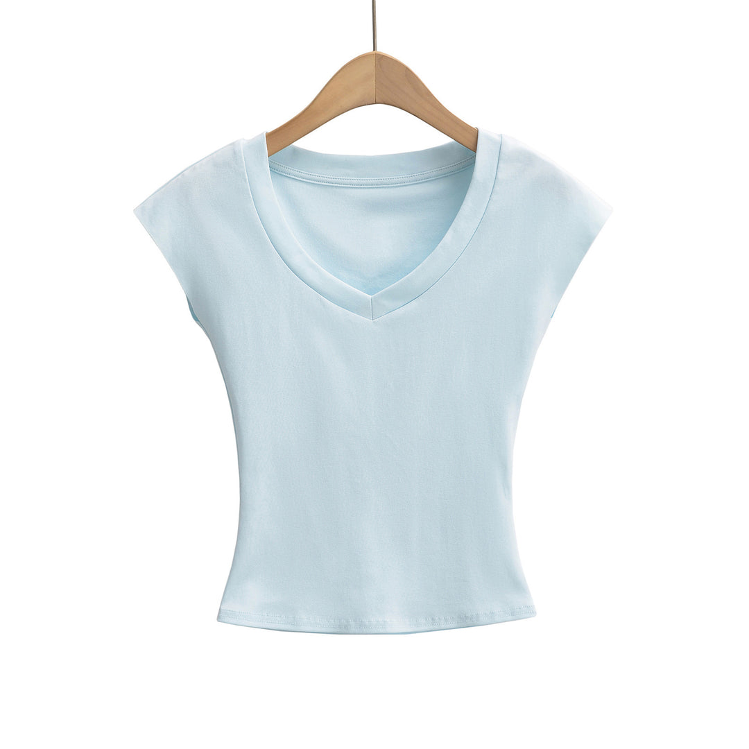 Dame Korte Ærmer V-Hals T-Shirt Stilla