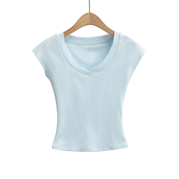 Dame Korte Ærmer V-Hals T-Shirt Stilla