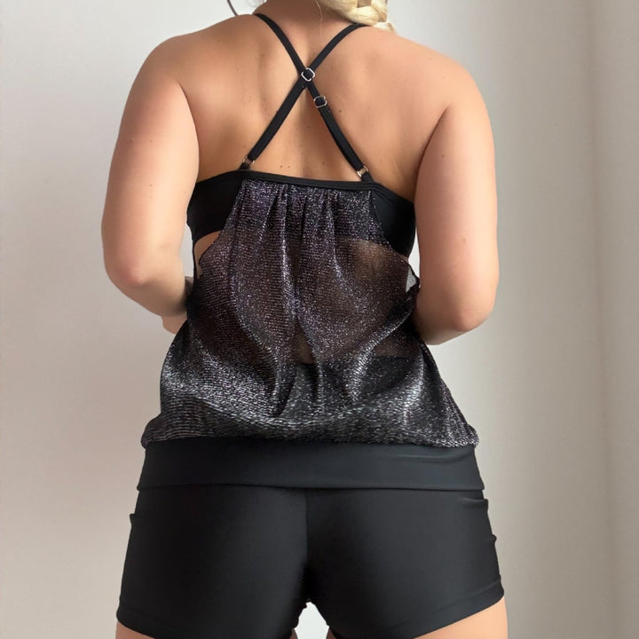 Dame Sporty Bikini-Top med glitrende design Skovae