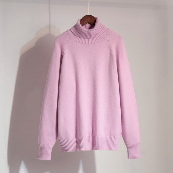 Kvinders strikket sweater med høj krave og afslappet pasform Stilla