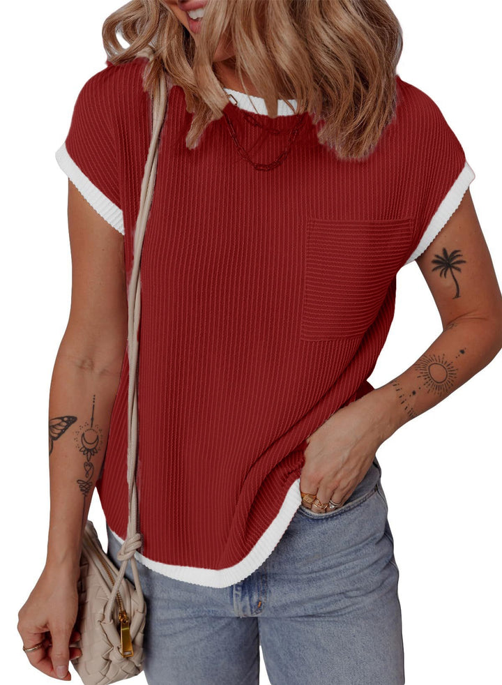 Dame Casual Struktureret Pocket Tee Stilla