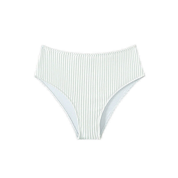 Dame Højskåret Bikini-bund med fint stribemønster Skovae