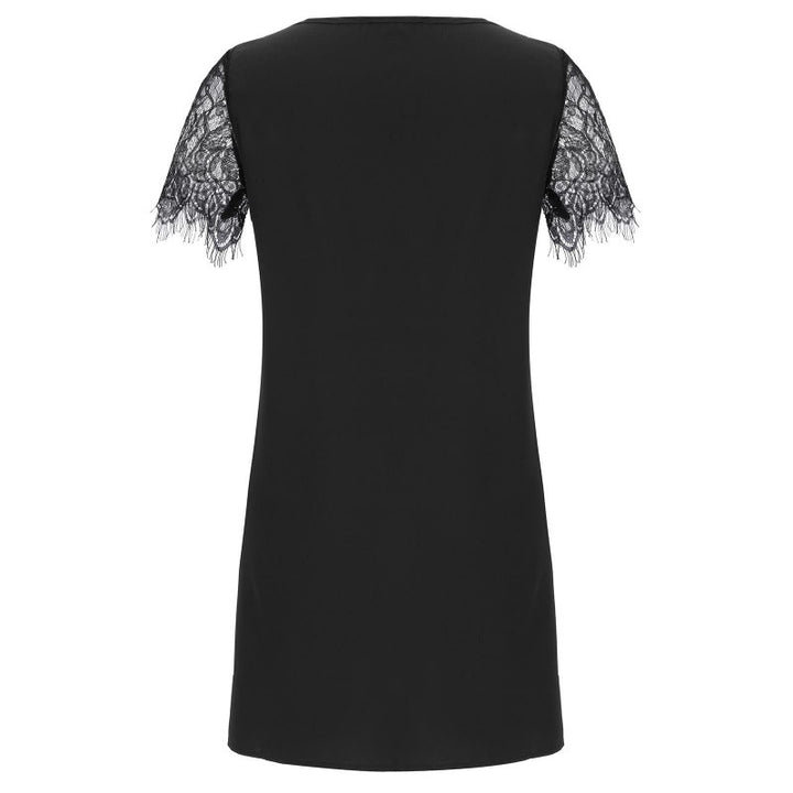 Dame elegant V-hals Shift-kjole med spidse ærmer Stilla