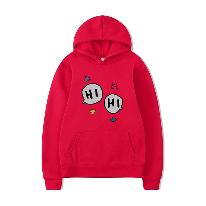 Dame hoodie med kreativt tegneserie design og kenguru lomme Skovae