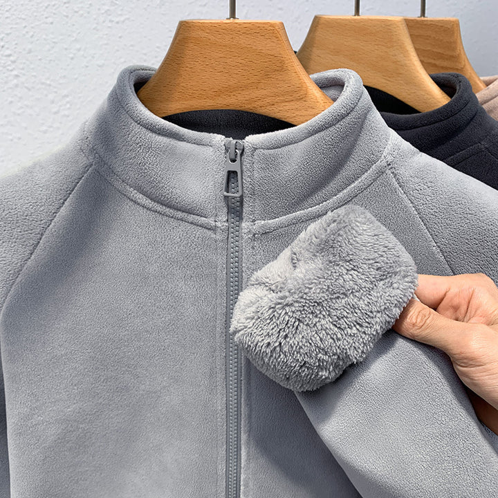 Dame blød fleece-zip-hoodie med elegant ståkrave og afslappet pasform Stilla