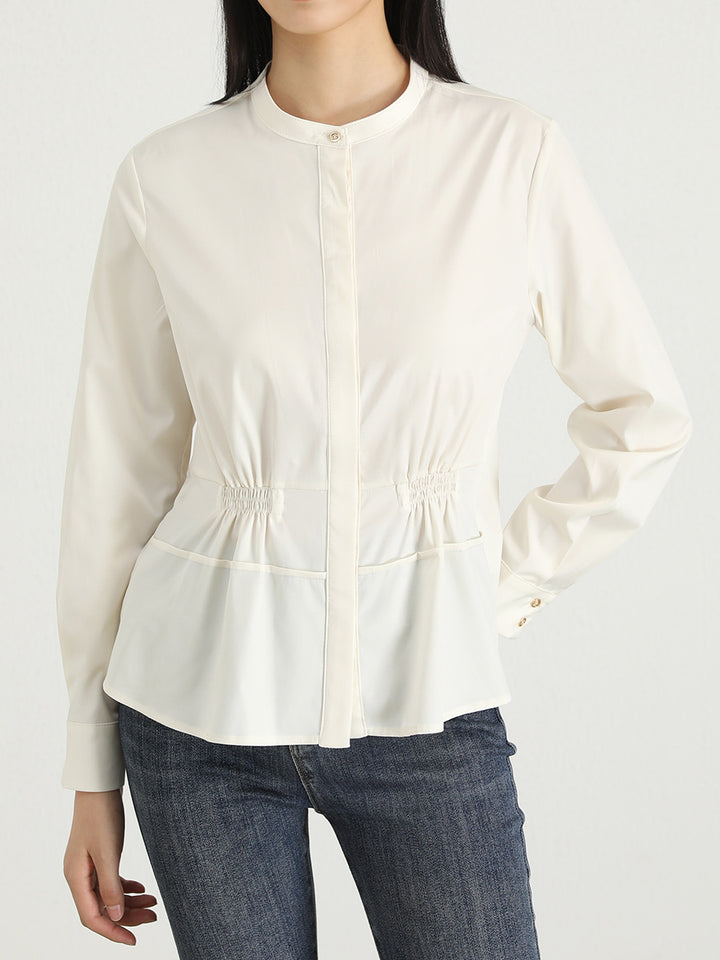 Dame bluse skjorte med elegant snit og talje Stilla