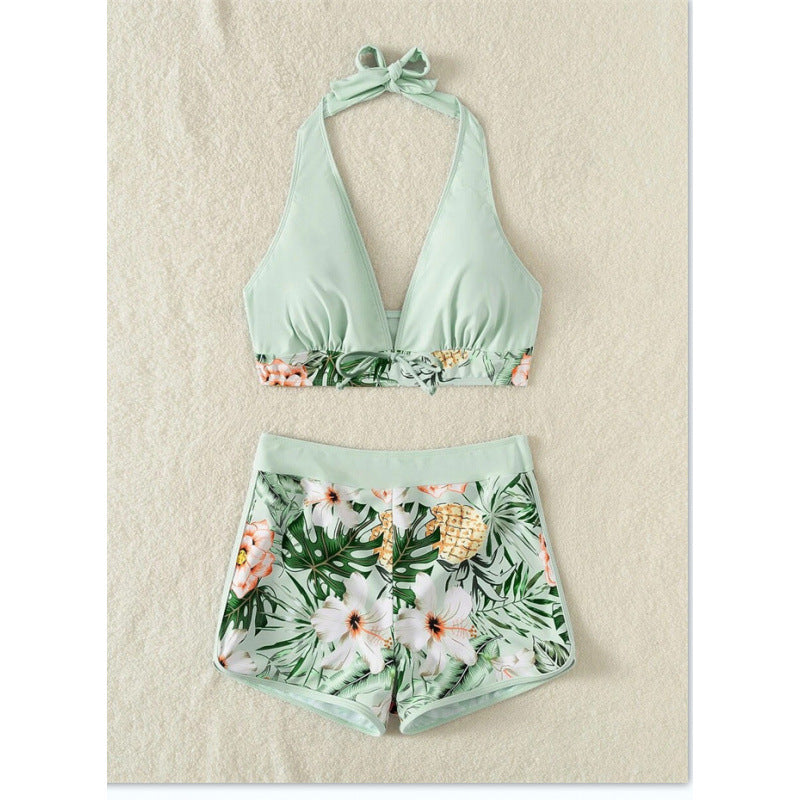 Dame Højskåret Bikini med blomsterprint detaljer og legende rygbeskyttelse Stilla
