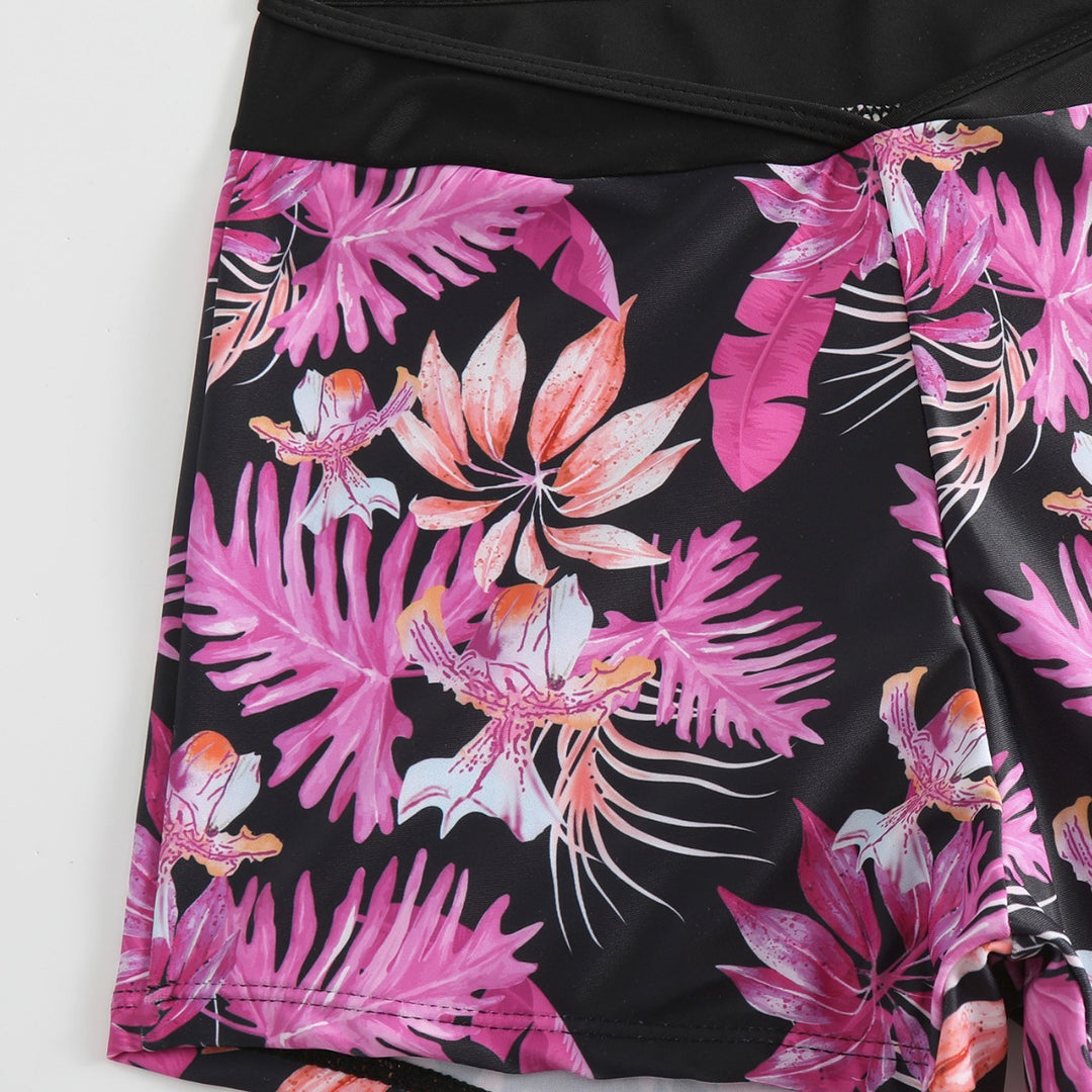 Dame Sport-Bikini-Sæt med blomsterprint og stilfuld design Stilla