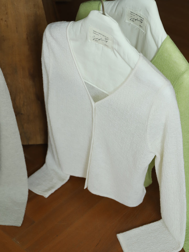 Dame tidløs V-hals strik cardigan med knapper Stilla