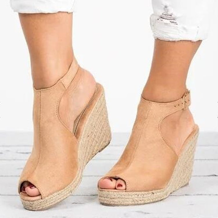 Dame Wedge-sandaler med åben tåområde og justerbar rem Stilla