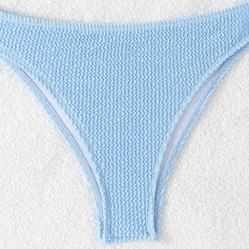 Dame asymmetrisk bikini-sæt med struktureret top og høj benudskæring Stilla