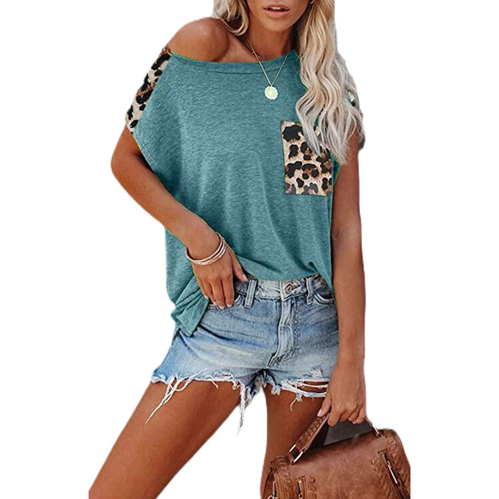 Dame Off-Shoulder T-Shirt med moderigtigt leopardmønster Stilla