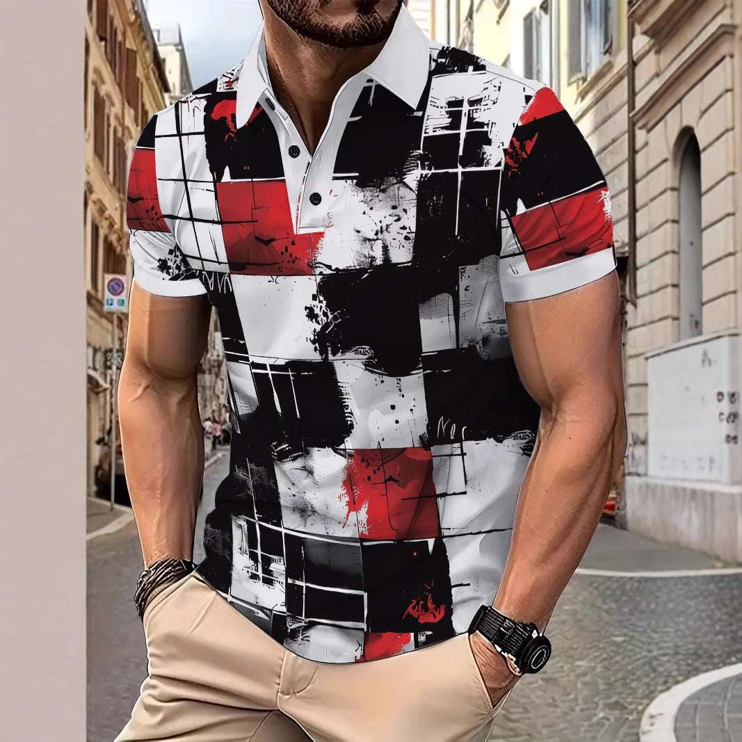 Herre poloshirt med moderne kreativ trykdesign og åndbare egenskaber Stilla