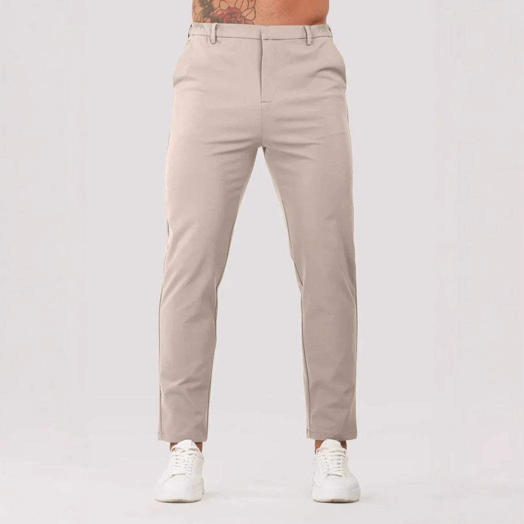 Herre Slim-Fit Chino bukser med elastisk talje og dekorative detaljer Stilla