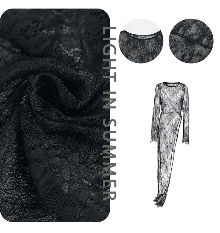 Dame gennemsigtig spidsbluse med figursyet tanktop og elegante detaljer Stilla