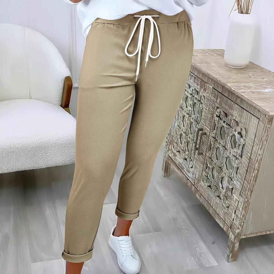 Dame Relaxed Fit Justerbar Talje Bukser Stilla