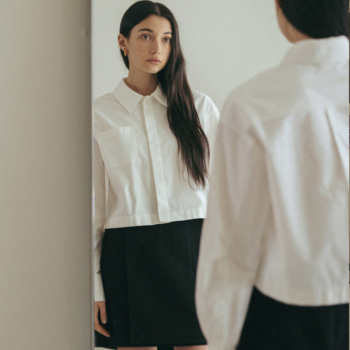 Dame Casual Skjortebluse med struktureret design og brystlomme Stilla
