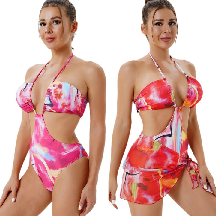 Dame Bikini-sæt med tilpasseligt bandeau-design og afslappet nederdel Stilla