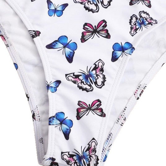 Dame Sporty Bikini-sæt med legende sommerfuglmønster Skovae