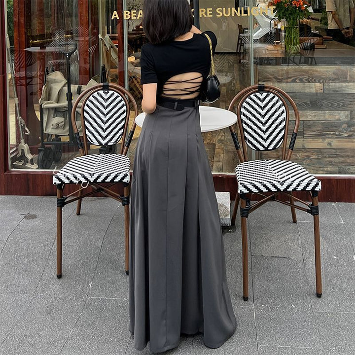 Damer Elegant Maxi Kjole med Åben Ryg Stilla