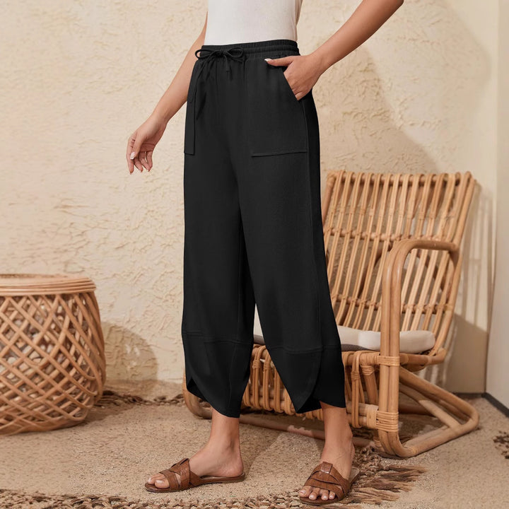 Dame moderelaxed fit bukser med elastisk talje og praktiske lommer Stilla