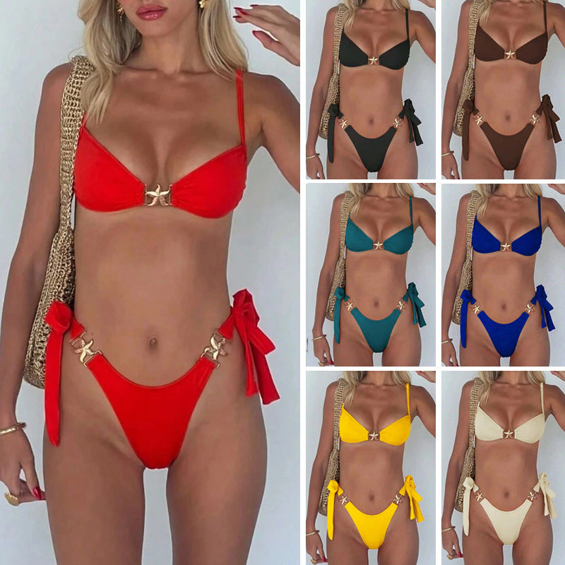 Dame Bikini-sæt med elegante spænder Skovae
