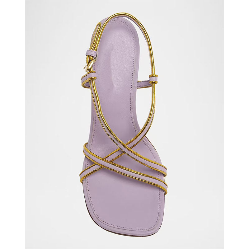 Femme Strappy Flade Sandaler med Metallic-Accent Stilla