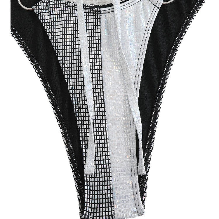 Damer Glitrende Triangel-Bikini med innovativt snoredesign og trendy accenter Stilla