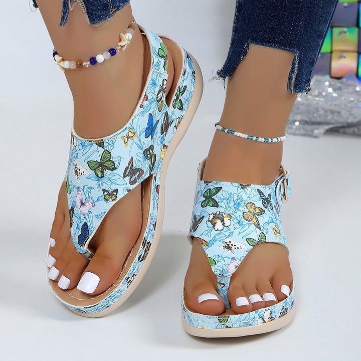Dame Wedge-sandaler med floralt design og skridsikker sål Stilla