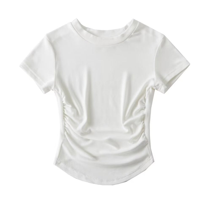 Dame Sporty T-shirt med moderigtig flæse design og figursyet snit Stilla