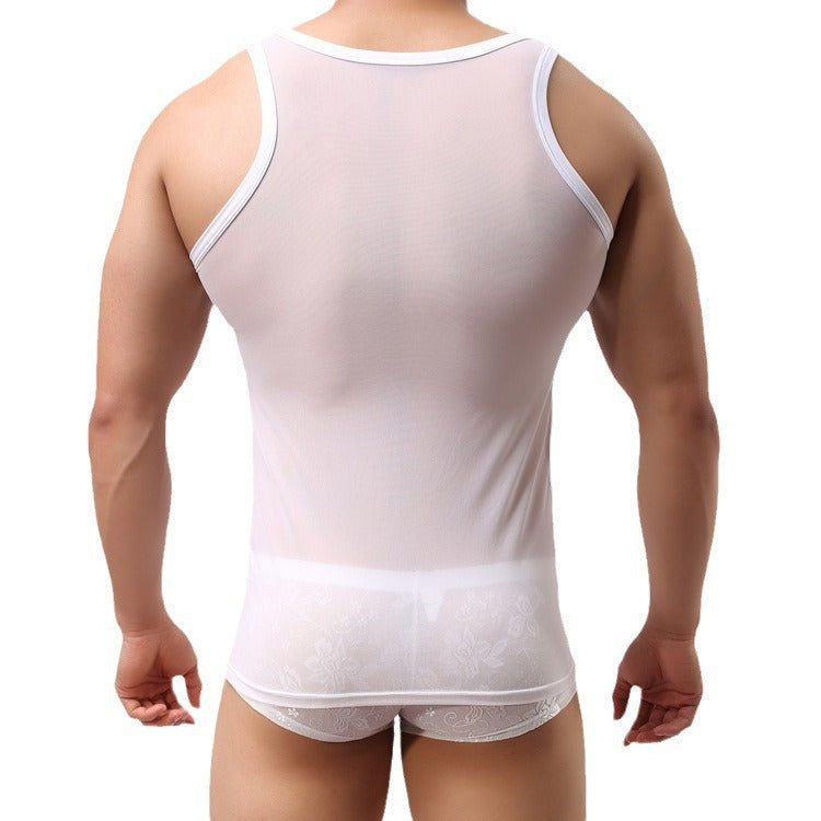 Herrer muskelshirt lavet af let, åndbart stof Stilla