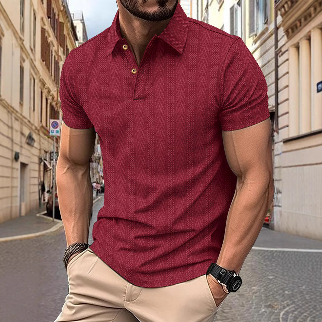 Herrer moderigtigt kortærmet polo skjorte med struktureret design Stilla