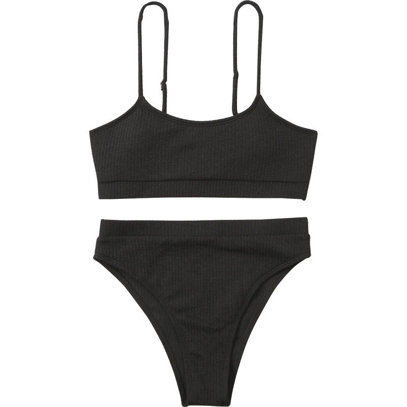 Dame triangel-bikini med struktureret tekstur Skovae